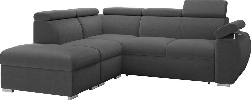 Sofá de canto Columbus 228, Cama com arrumação, 260x230x85cm, 158 kg, Pernas: Plástico