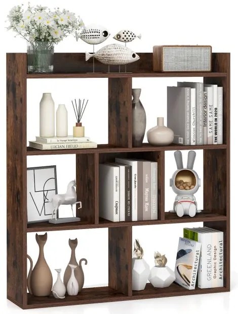 Estante aberta de 7 cubos, prateleira de armazenamento doméstico, estante horizontal, unidade de armazenamento independente para sala de estar, preta