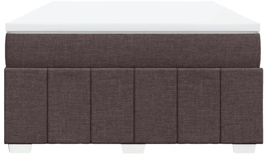 Cama com molas/colchão 160x200 cm tecido castanho-escuro