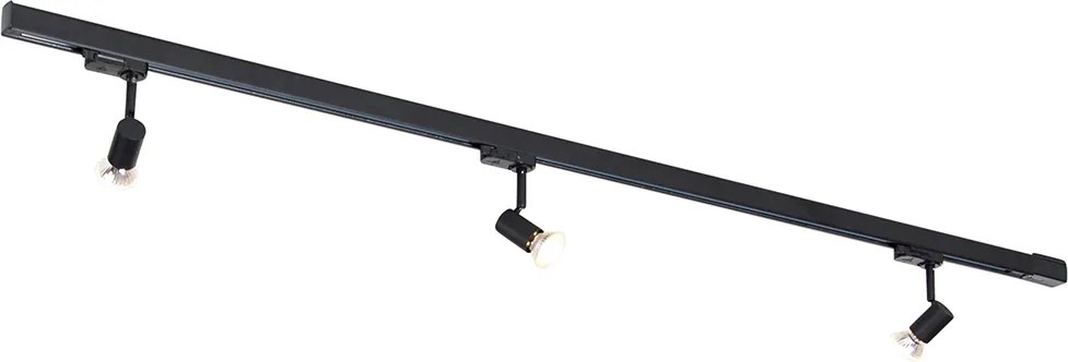 Sistema ferroviário moderno preto 3 luzes trifásico direito - Jeany