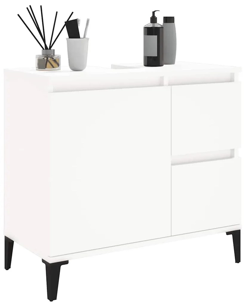Armário de casa de banho 65x33x60cm derivados de madeira branco