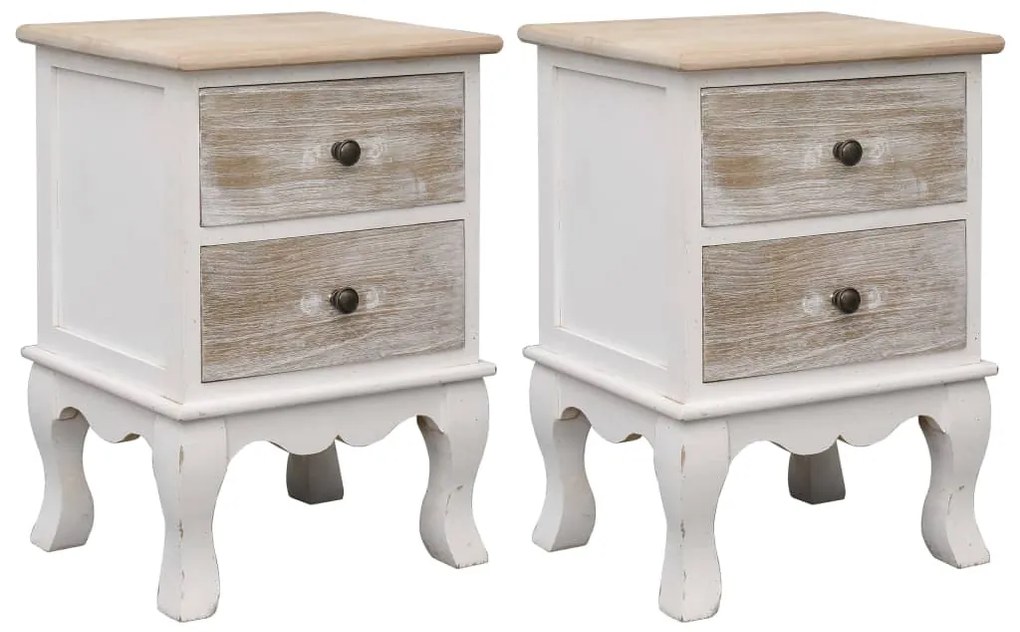 284065 vidaXL Mesas de cabeceira 35x30x50 cm 2 pcs madeira de paulownia