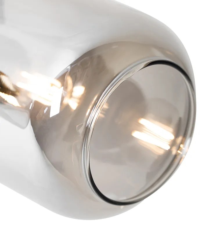 LED Foco de teto inteligente preto com dourado e vidro fumê 2-luzes incl. 2 Wifi P45 - Zuzanna Design