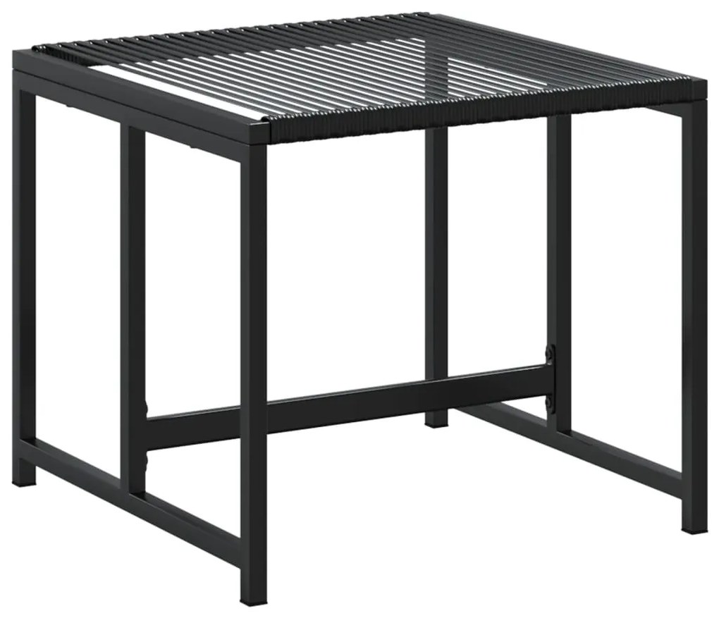 9 pcs conjunto de jantar para jardim vime PE preto