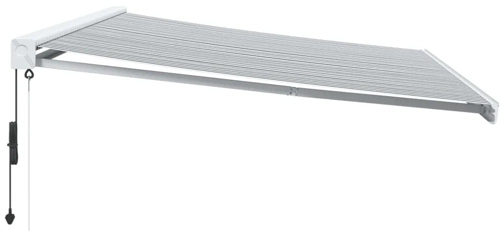 Toldo retrátil 5x3 m tecido e alumínio antracite e branco