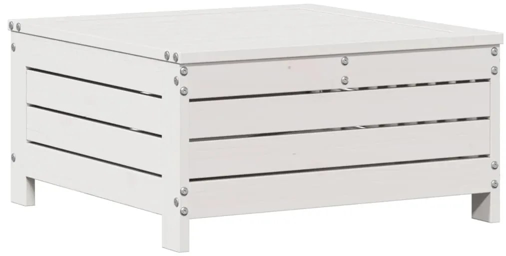 6 pcs conjunto lounge jardim c/ almofadões pinho maciço branco