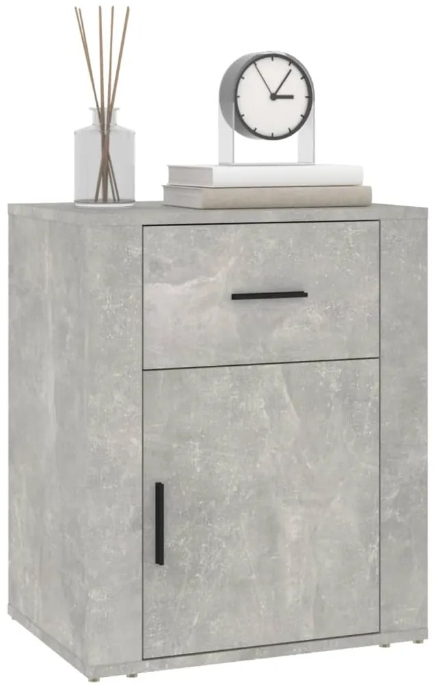 Mesa de cabeceira 50x36x60 cm derivados madeira cinza cimento