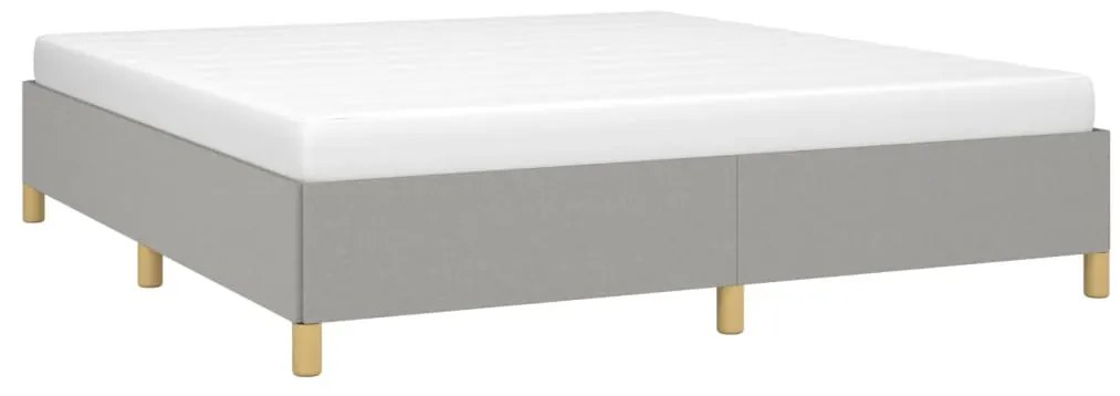 Estrutura de cama sem colchão 160x200 cm tecido cinzento-claro