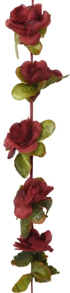 Grinaldas de flores de Natal 6 pcs 250 cm vermelho-tinto