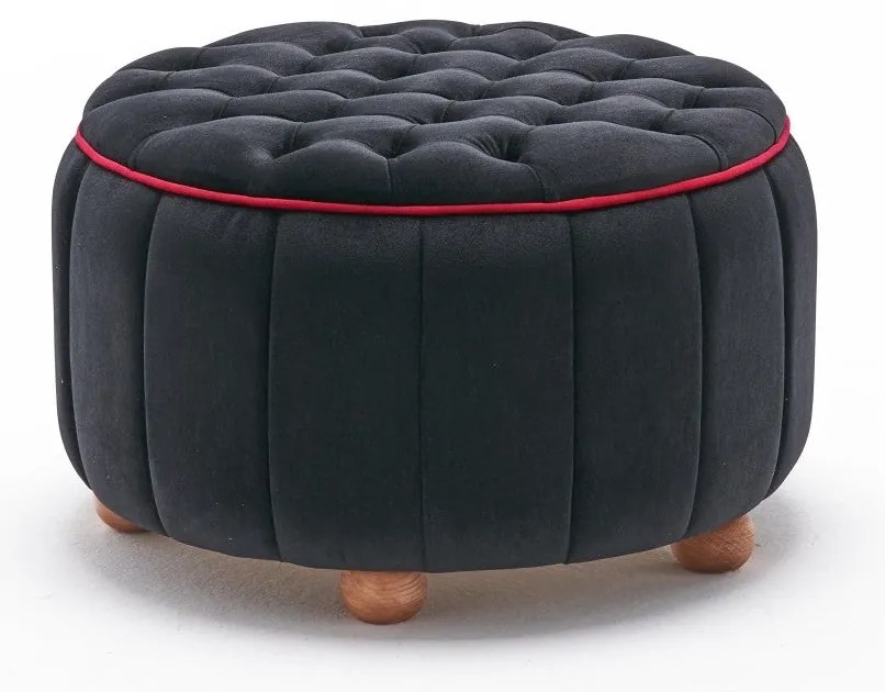 Pouffe Jasmin – Anthracite &amp; Pink – 65 cm x 42 cm x 65 cm