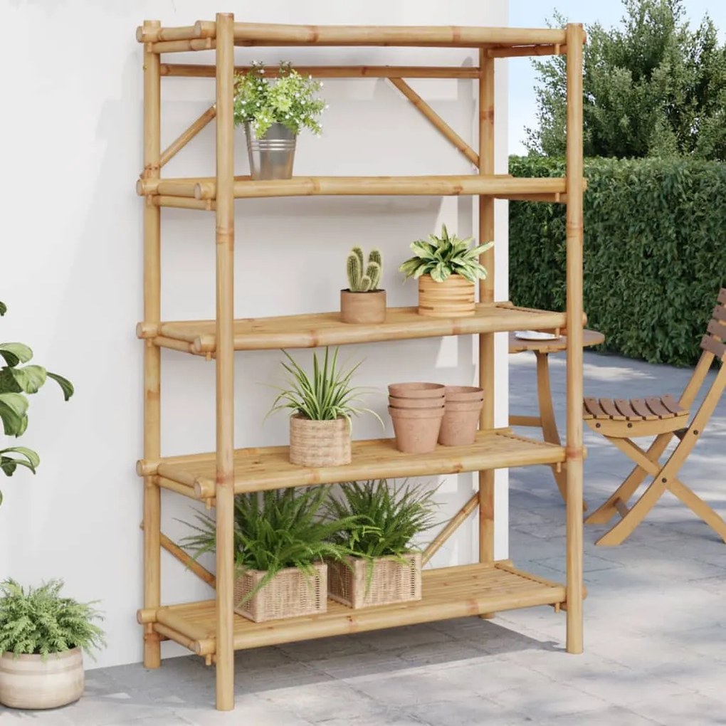Estante com 5 prateleiras 100x40x150 cm bambu