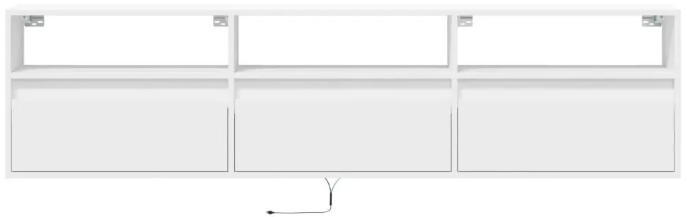 Móvel de parede para TV com luzes LED 180x31x45 cm branco