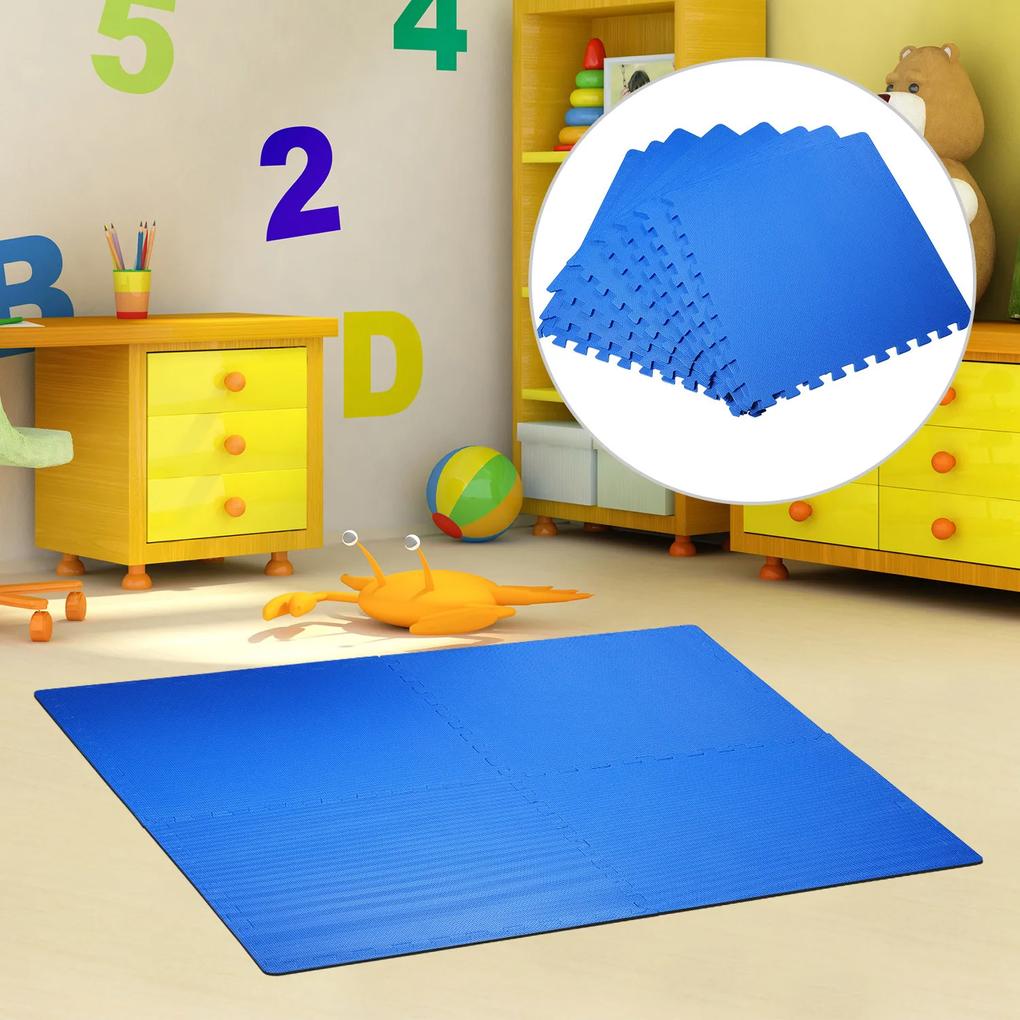 Tapete puzzle para Crianças e Bebés - Azul - Borracha Espuma EVA - 2,88 m2