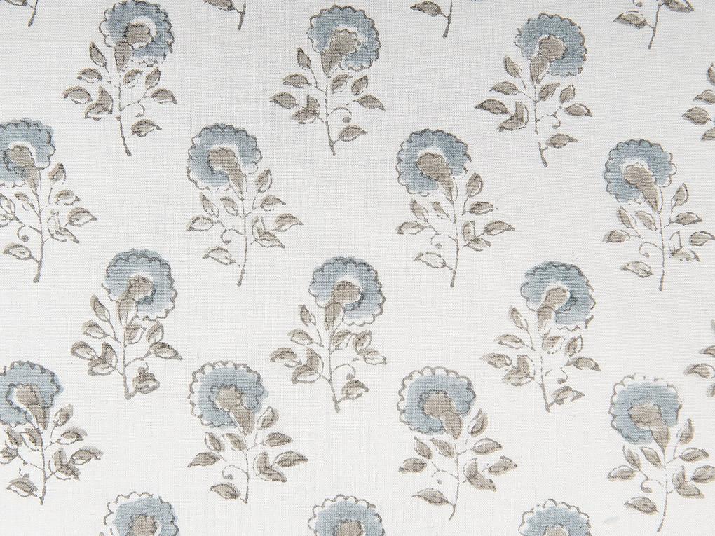 Conjunto de 2 almofadas decorativas com padrão floral e borlas em algodão branco a azul 45 x 45 cm CORNUS Beliani