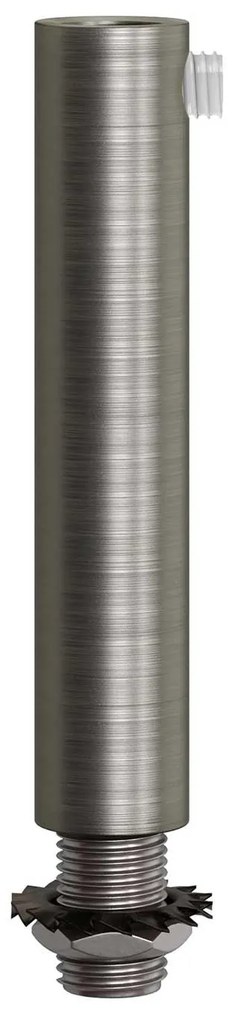 Brushed titanium finish metal round 7 cm strain relief clamp provided with threaded tube nut and washer