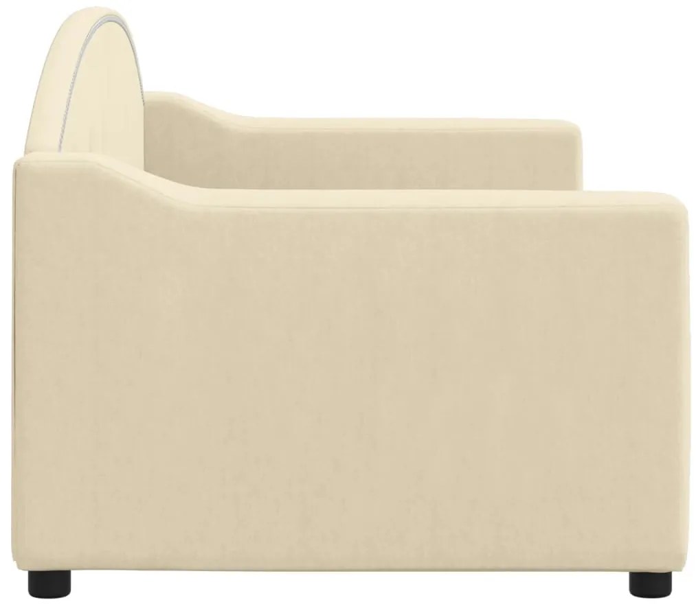 Sofá-cama 80x200 cm tecido cor creme