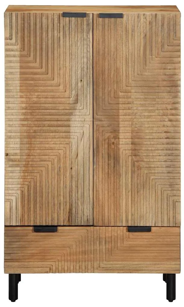 Aparador alto 60x33x100 cm madeira de mangueira maciça castanho