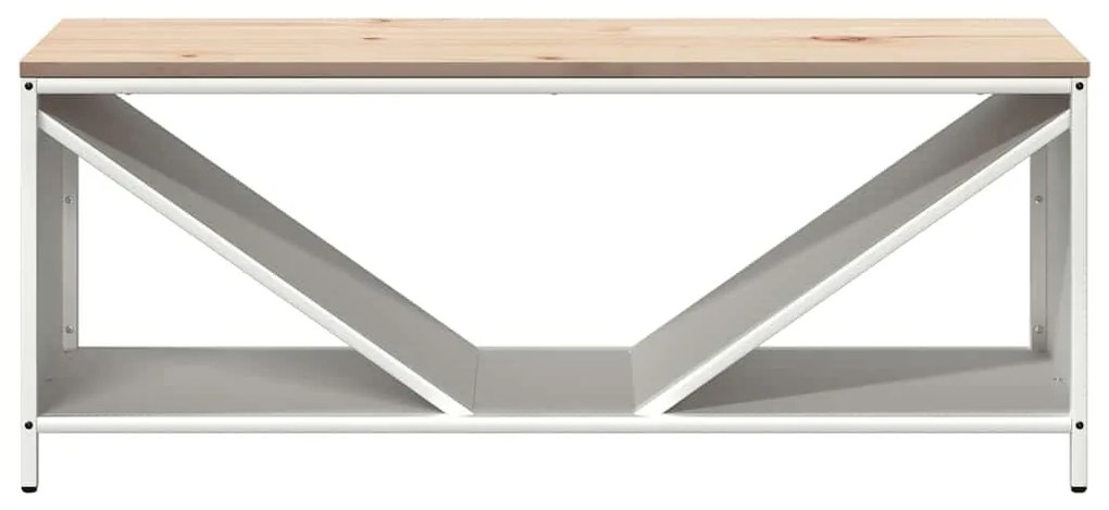 Suporte para lenha com tampo de madeira 100,5x35,5x40 cm branco