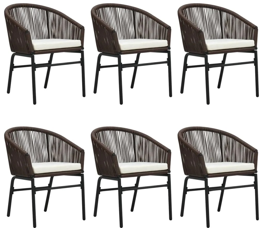 7 pcs conjunto de jantar para jardim castanho