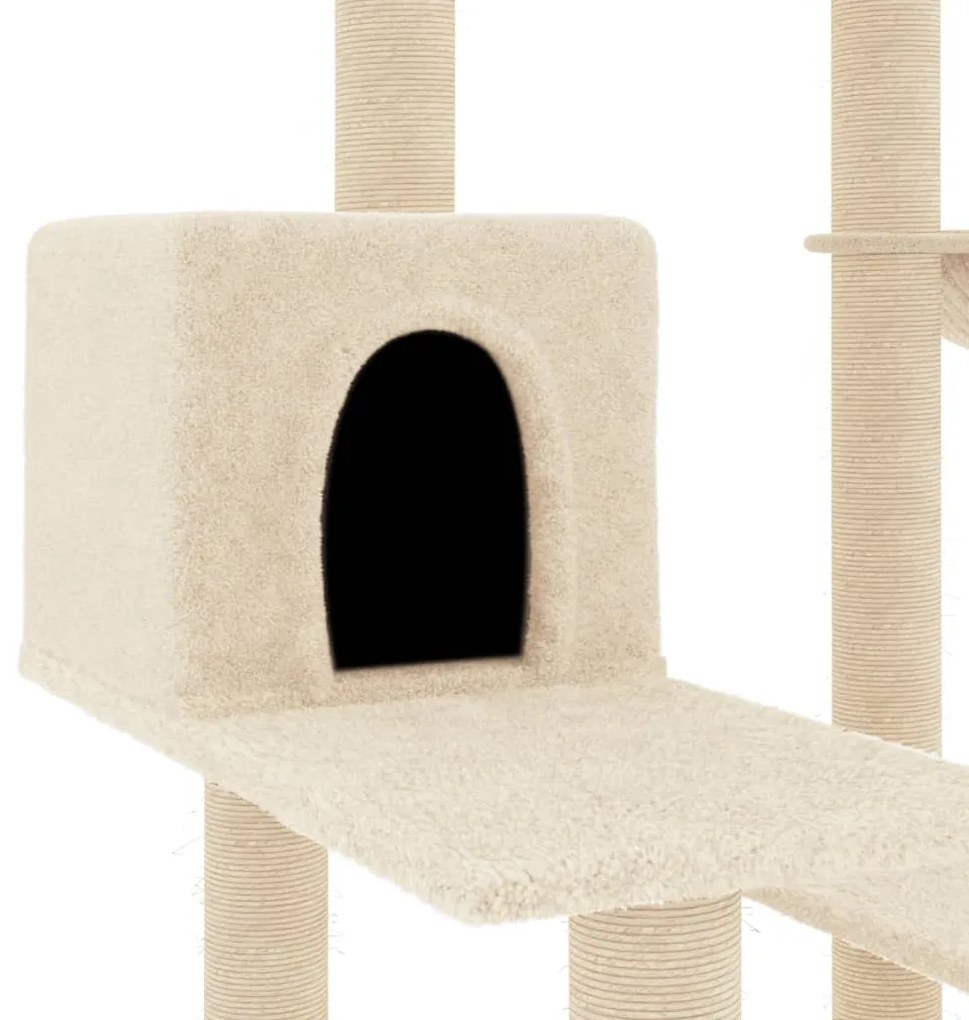 Árvore para gatos c/ postes arranhadores sisal 82,5 cm creme