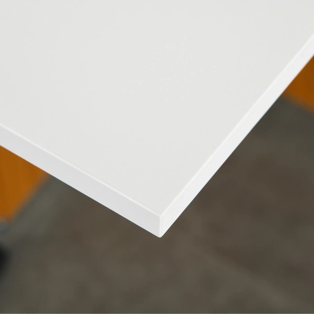 Mesa de Sala de Jantar Dobrável com Rodas Mesa Multifuncional para Sala de Jantar 120x80x73cm Branco e Teca
