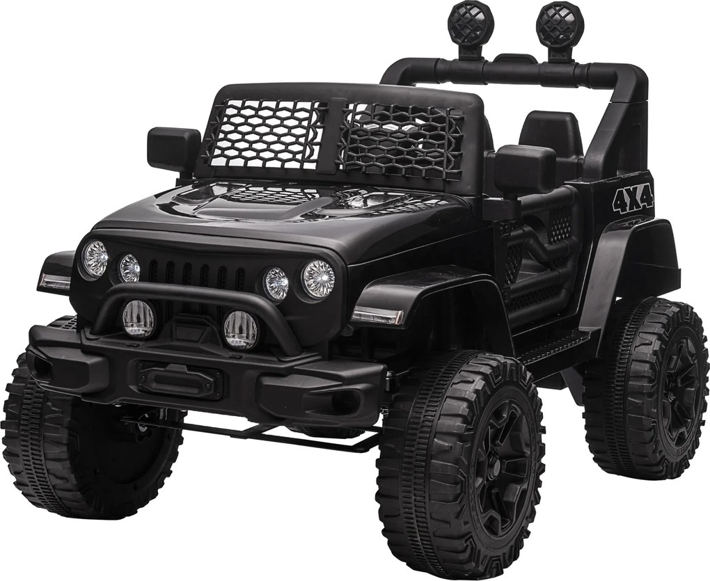 Carro elétrico infantil de 12 V com comando à distância, preto