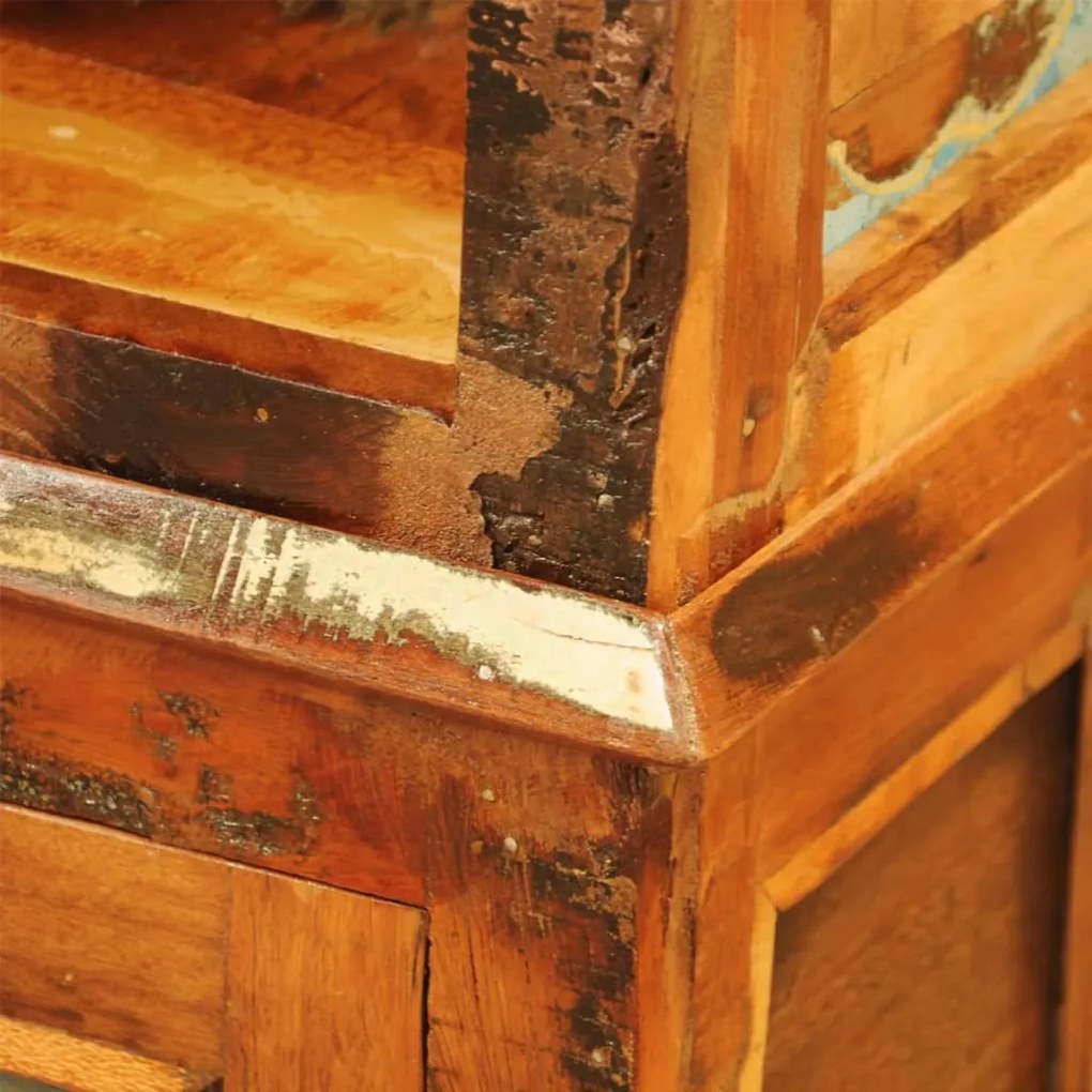 Estante vintage de madeira reciclada maciça