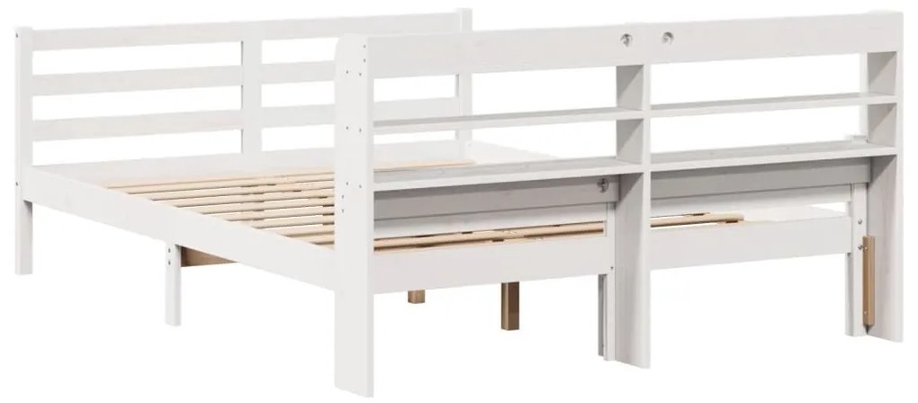 Estrutura de cama c/ cabeceira sem colchão 140x200 cm branco