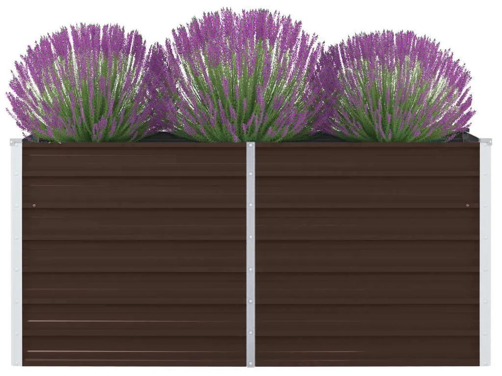 vidaXL Canteiro de jardim elevado 160x80x45cm aço galvanizado castanho