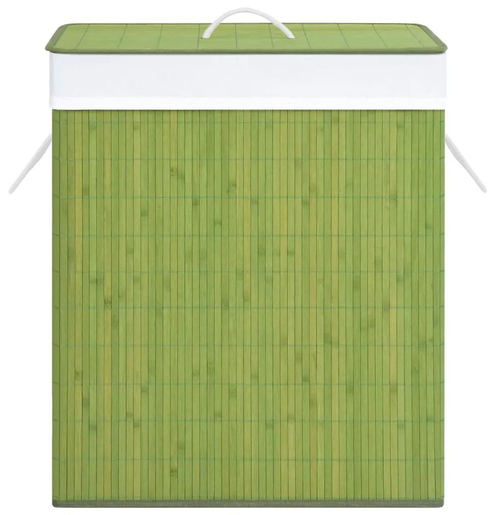 Cesto para roupa suja c/ secção única 83 L bambu verde