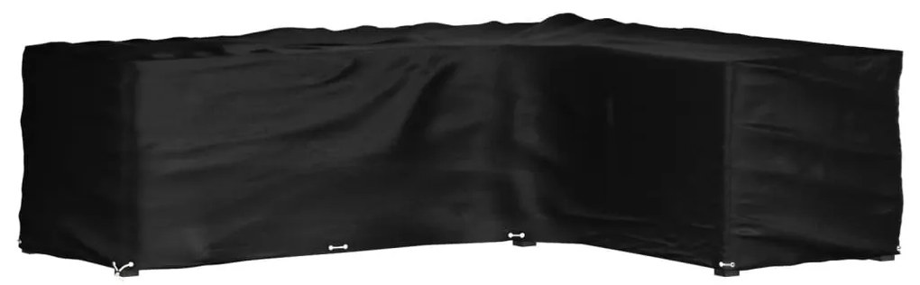 Capa em forma de L p/ mobília de jardim 16 ilhós 260x210x80 cm