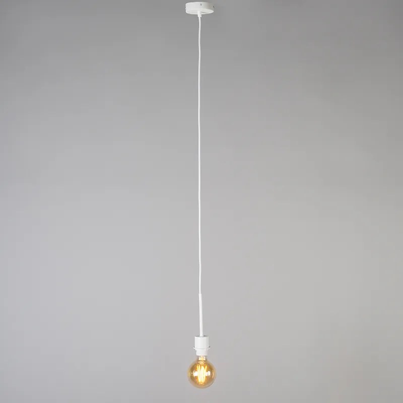 Candeeiro de suspensão moderno branco com abajur 45 cm bege - Combi 1 Country / Rústico,Moderno