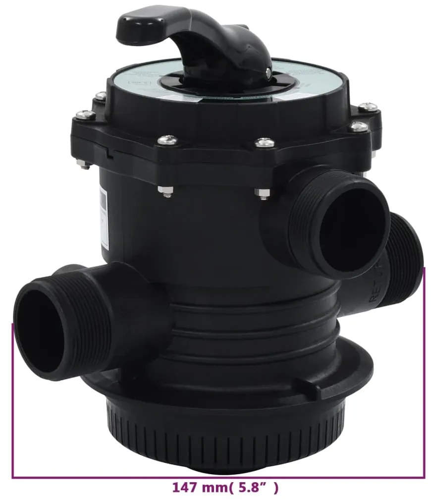 Válvula multiportas para filtro de areia ABS 38 mm 6-vias