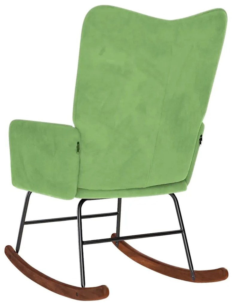 Cadeira de baloiço veludo verde-claro