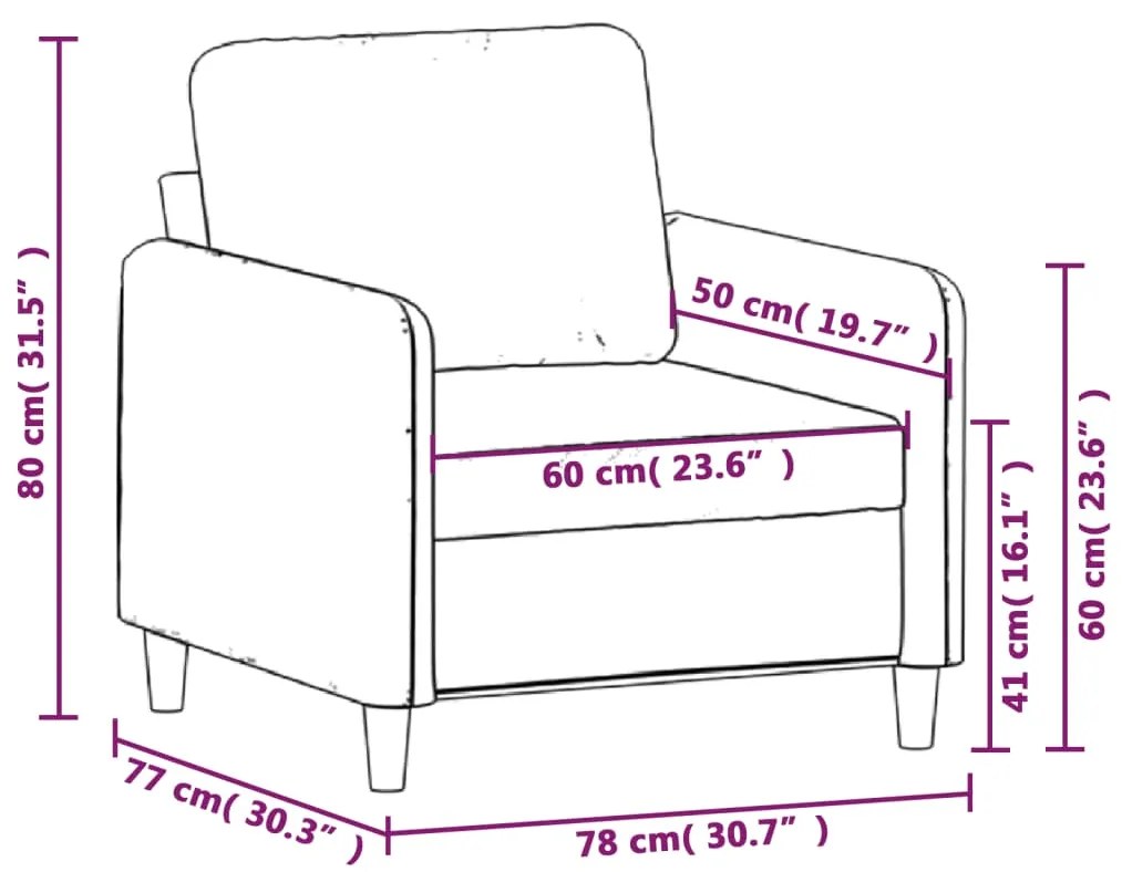 Poltrona Rute - Cor Cinzento Claro - 78x77x80 cm - Em Veludo, com Estr