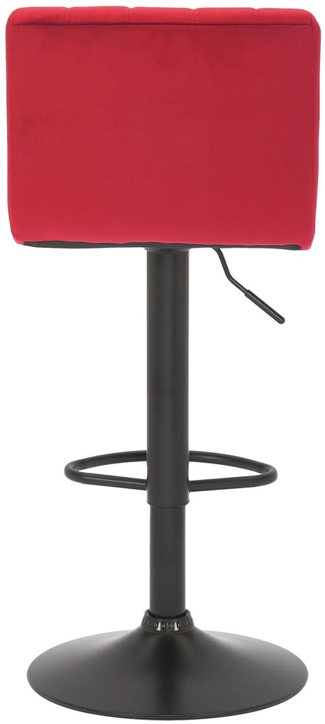 Conjunto de 2 bancos de bar Jamie com revestimento em veludo 87-107 x 41 x 49 cm Vermelho
