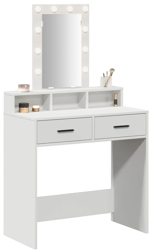Mesa de Maquilhagem com Luzes LED Brancas 79x41x140 cm