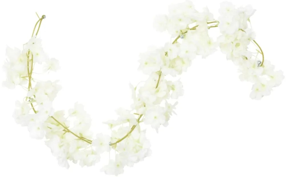 Grinaldas de flores de Natal 6 pcs 180 cm branco