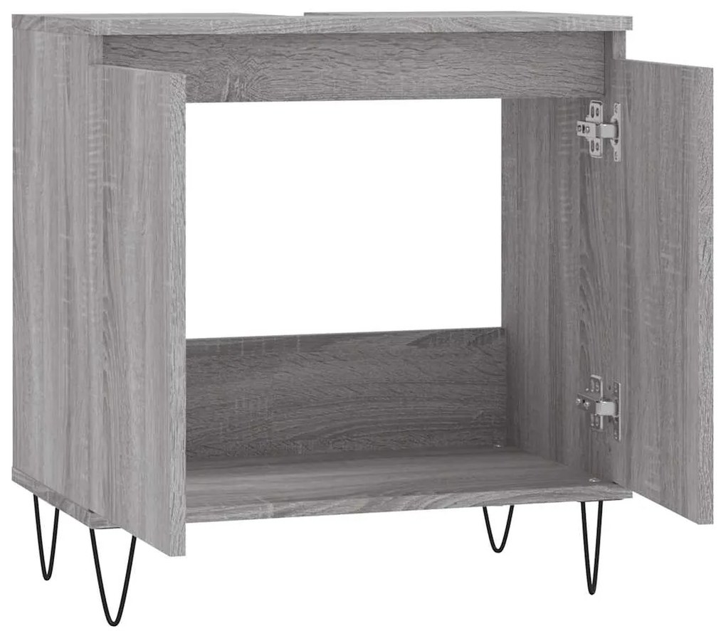 Armário casa de banho 58x33x60cm derivados madeira cinza sonoma
