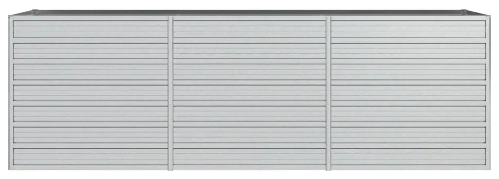 Canteiro elevado de jardim 240x80x77cm aço galvanizado prateado