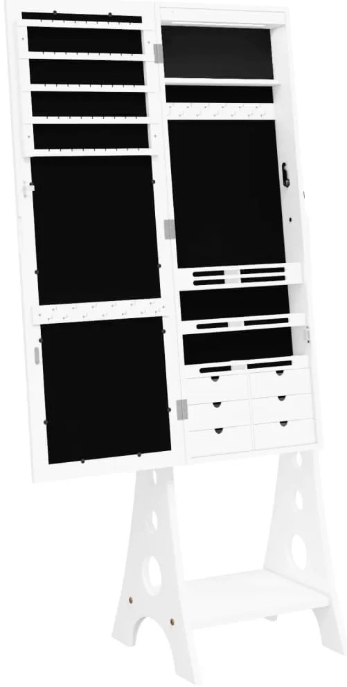 Armário espelhado para joias independente c/ luzes LED branco