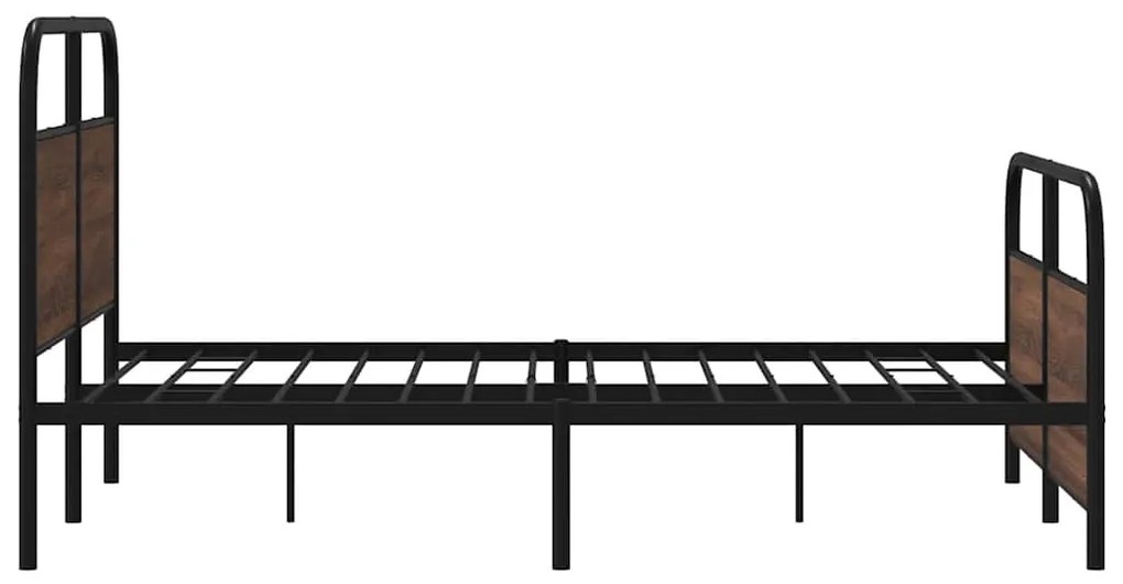 Estrutura de cama sem colchão 137x190cm metal carvalho castanho