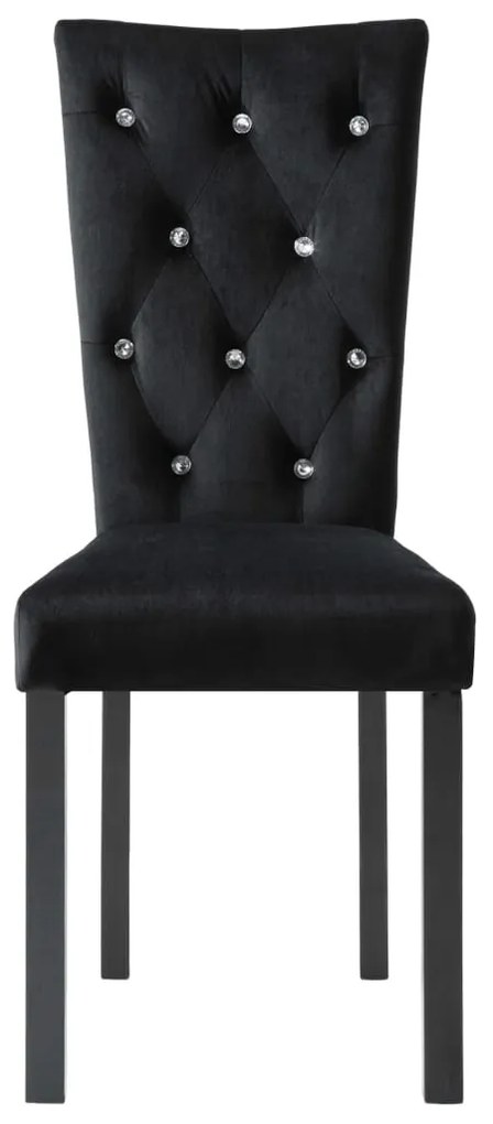 Cadeiras de jantar 4 pcs veludo preto
