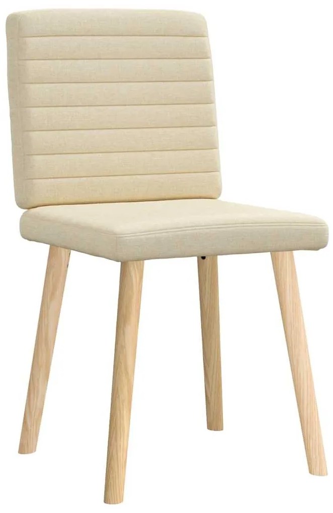 Cadeiras de jantar 2 pcs tecido cor creme