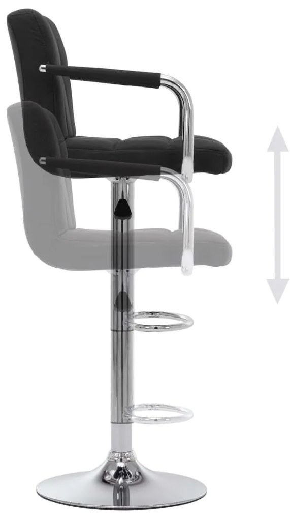Cadeiras de bar 2 pcs tecido preto
