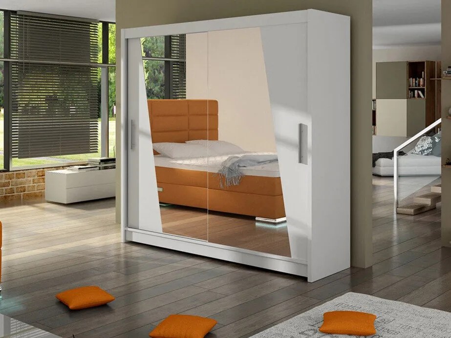 Roupeiro Closico Pallor XIV, Branco, 215x180x58cm, 139 kg, Portas para roupeiro: Deslizante, Número de prateleiras: 5, Número de prateleiras: 5