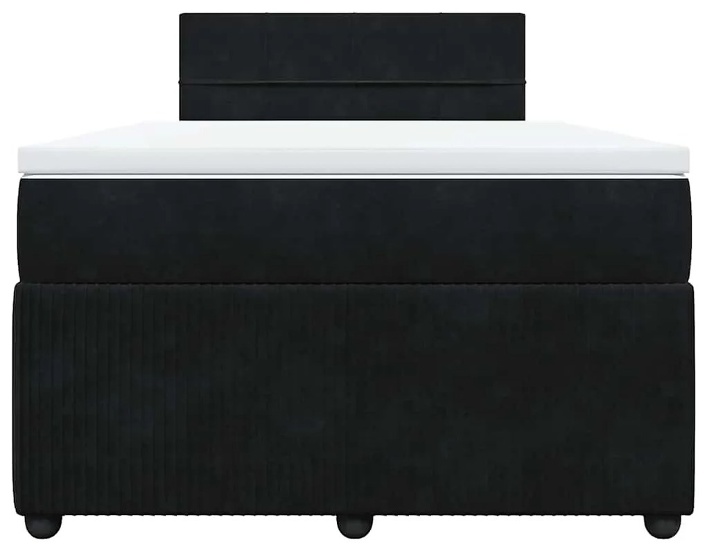 Cama boxspring com colchão 120x190 cm veludo preto