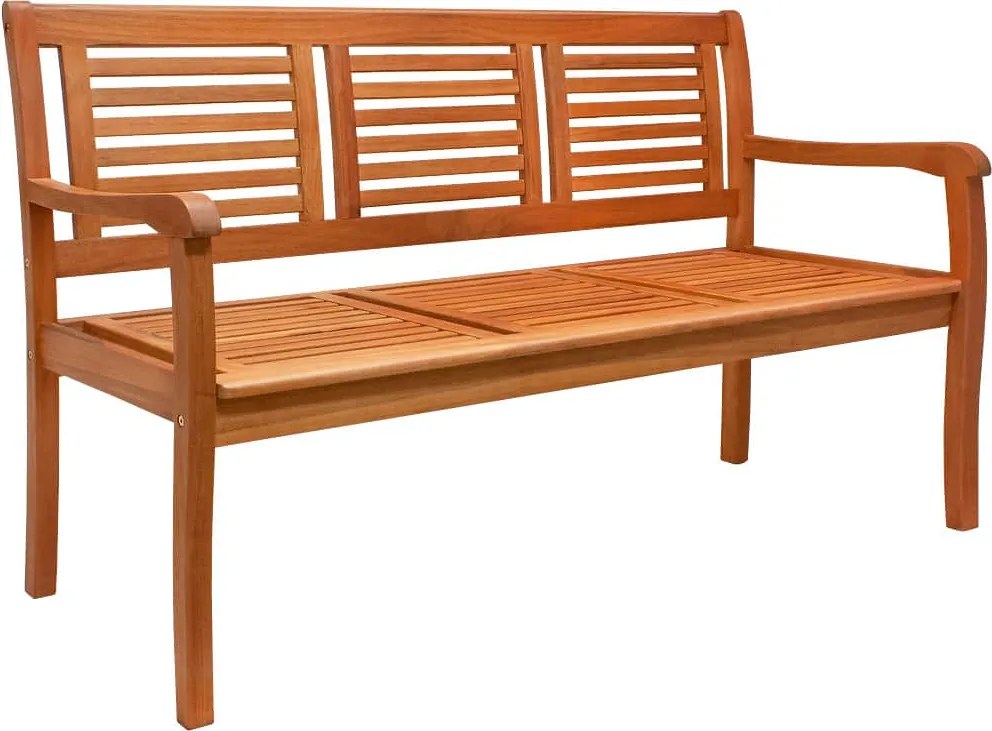 Banco de jardim em madeira de eucalipto 153 x 90 x 60 cm Castanho