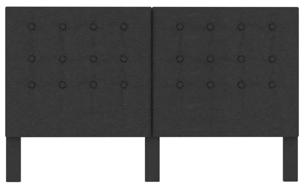 Cabeceira de cama acolchoada 180x200 cm tecido cinzento-escuro