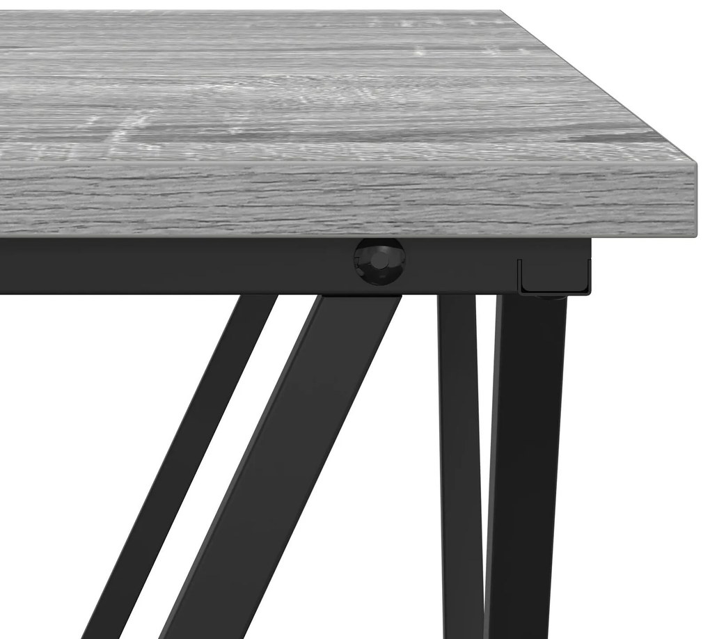 Mesa de Centro Cinza Sonoma 80x80x45 cm Madeira Engenharia